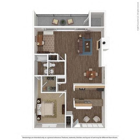 1 Bed, 1.5 Bath, 1148 sq. ft. A4